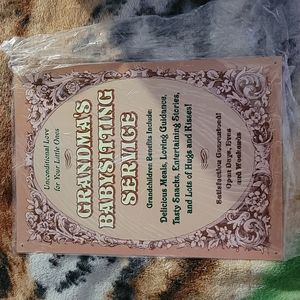 Grandmas babysitting tin wall sign